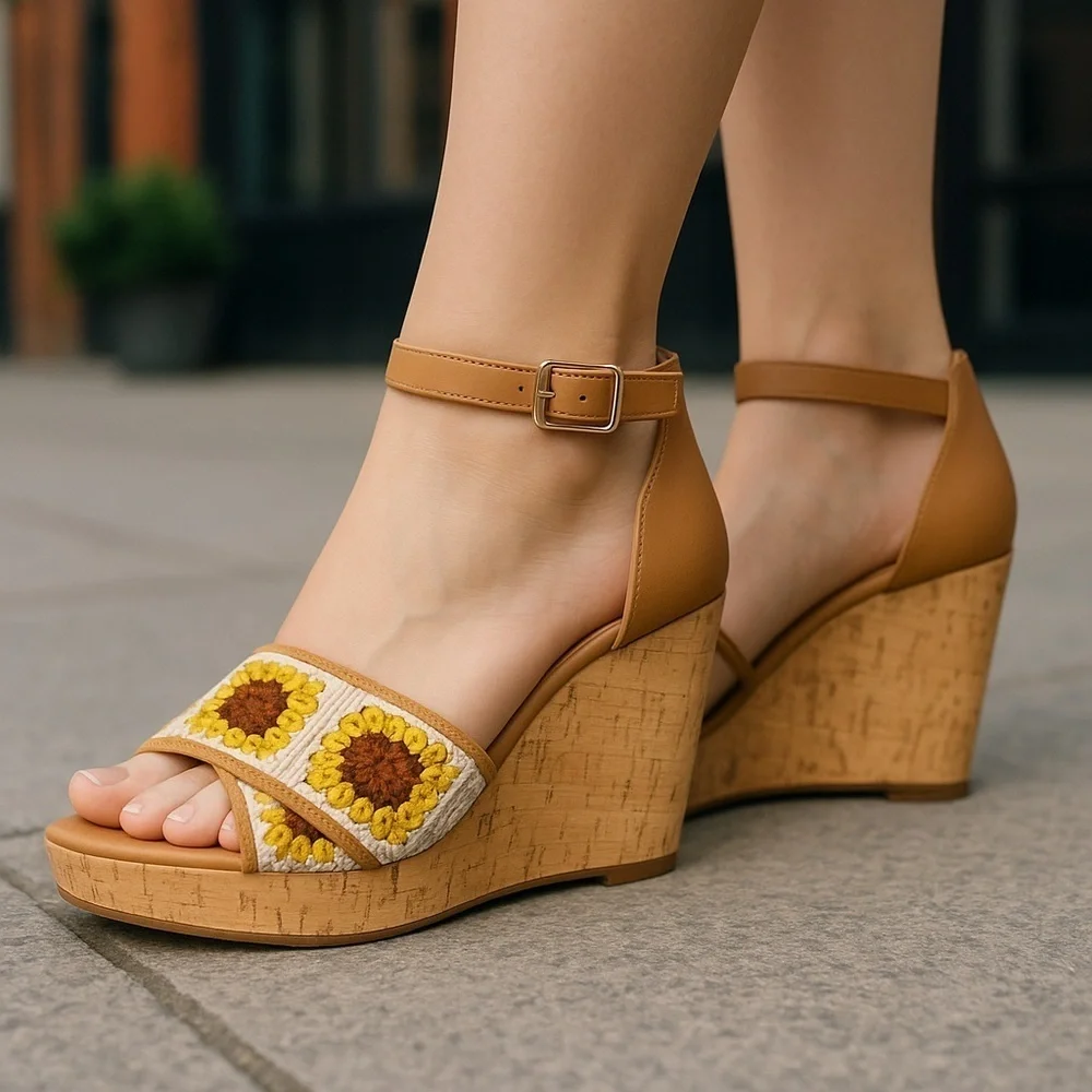 Cato | Crochet Crossband Wedges Various Sizes Available Boho